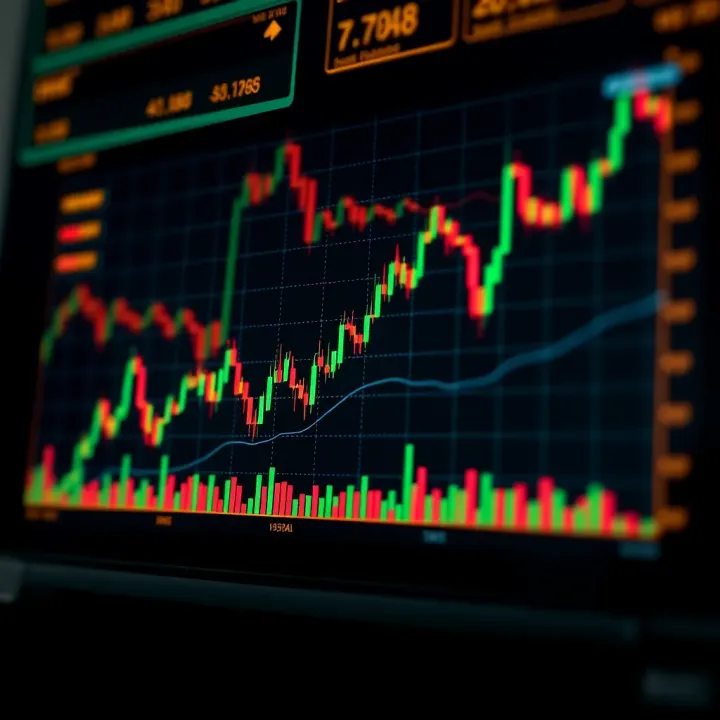 Binary Options Trading Trends and Signal Analysis Graph showing upward trends and binary options trading signals