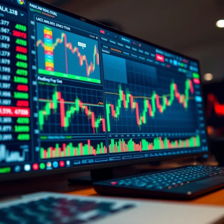 Trading platform interface displaying forex charts and analysis tools