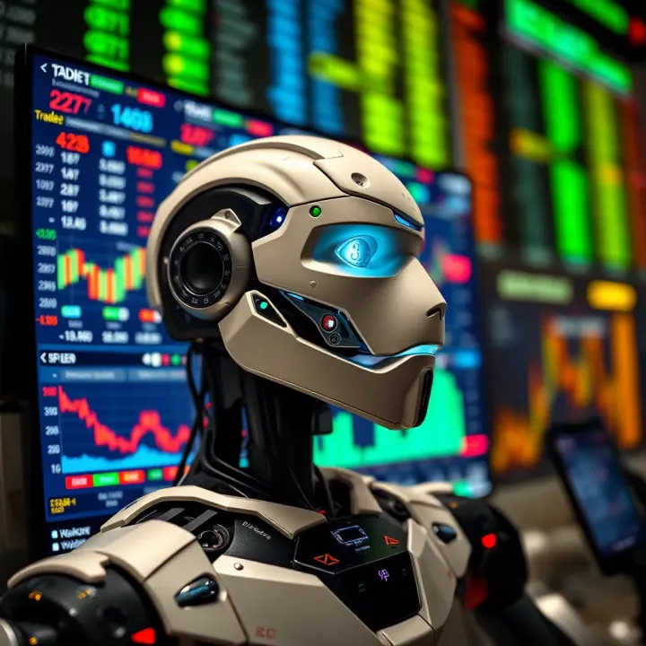 Forex trading robot interface displaying real-time currency market data and automated trading signals