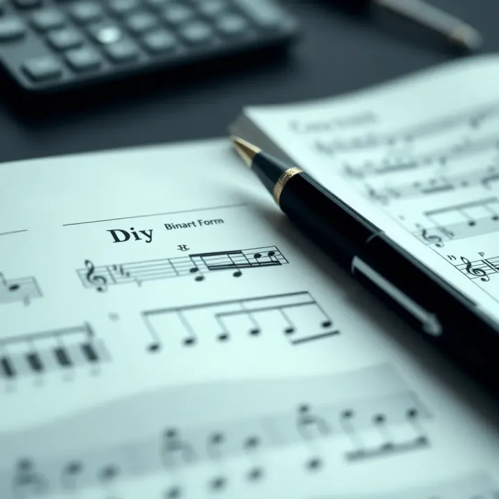 Diagram comparing binary form with other musical forms highlighting their section divisions