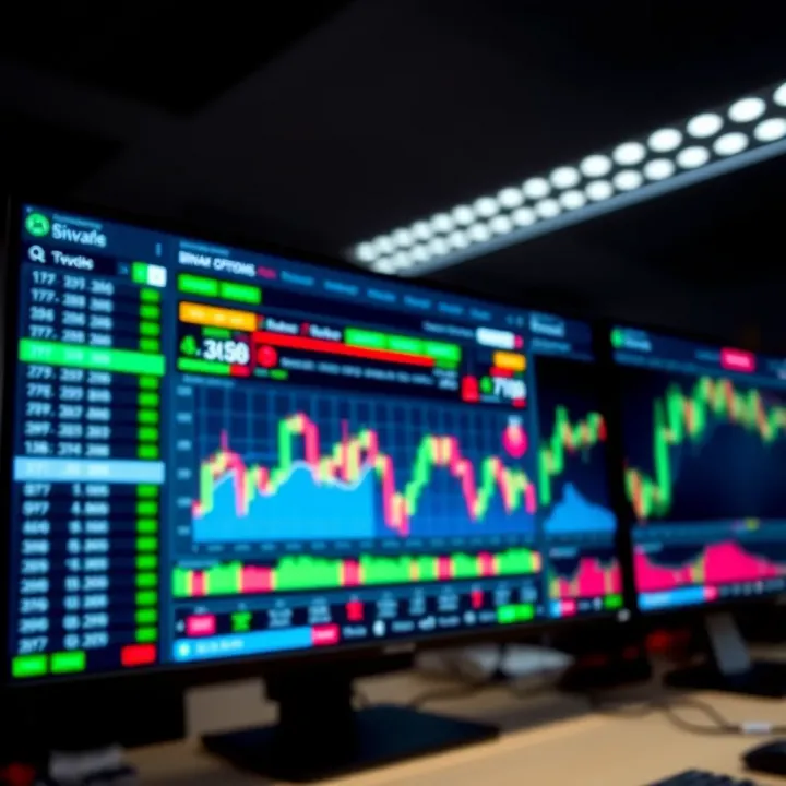 Interface of a Binary Options Demo Account Trading Platform Dashboard of a binary options trading platform with indicators and charts displayed