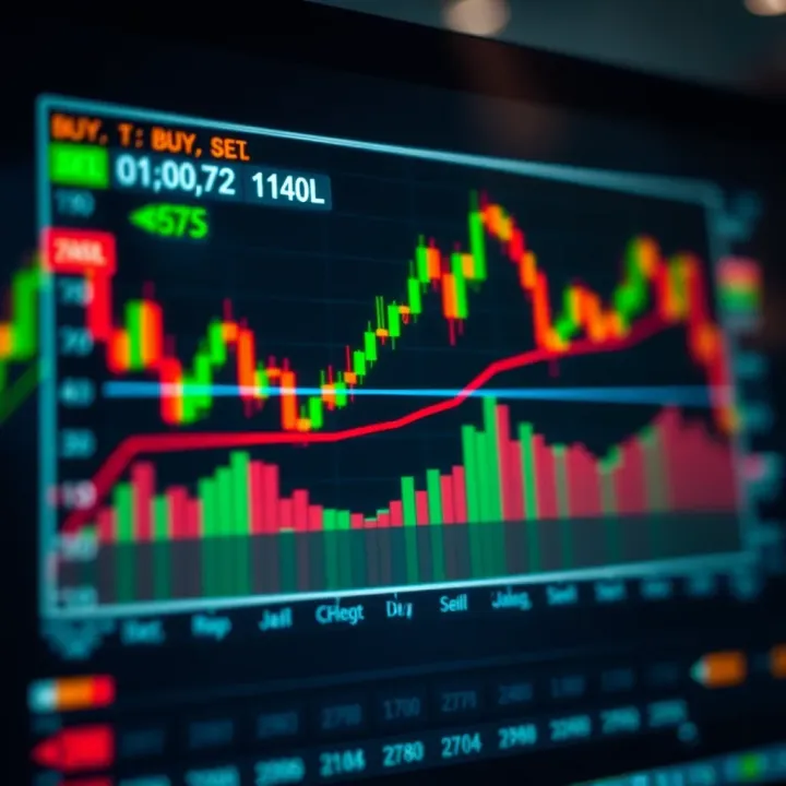 Chart illustrating binary trading signals showing buy and sell indicators