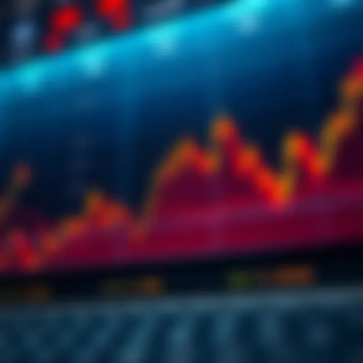 Graph showing cryptocurrency price trends and market fluctuations