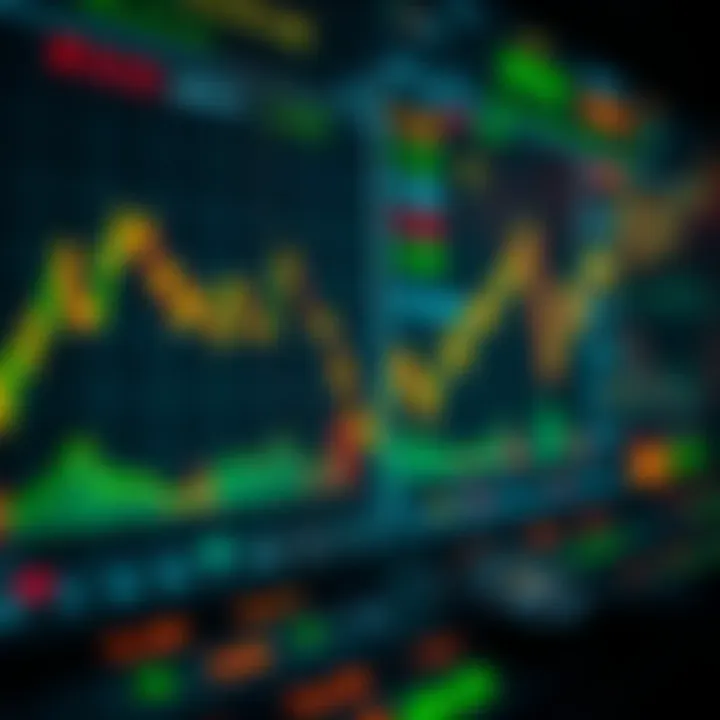 Conceptual graphic showing automated forex trading with charts, currency symbols, and algorithmic elements