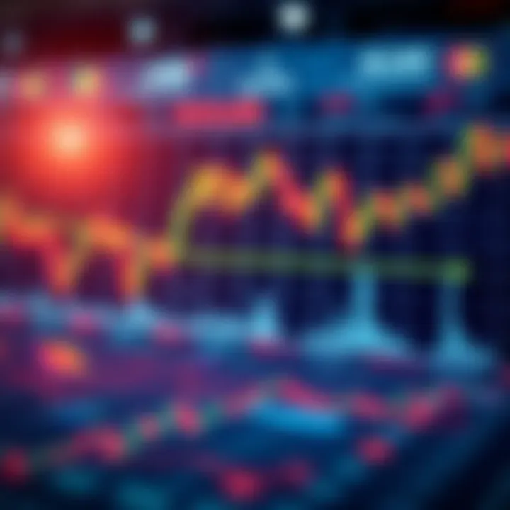 Illustration showing a dynamic forex market with currency pairs and exchange rate charts