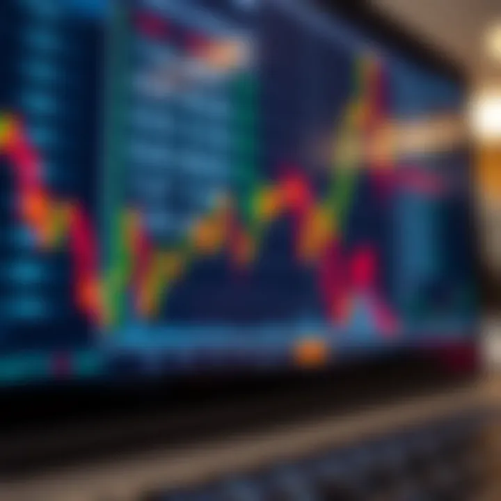 Graph showing currency exchange rates fluctuating on a digital trading platform