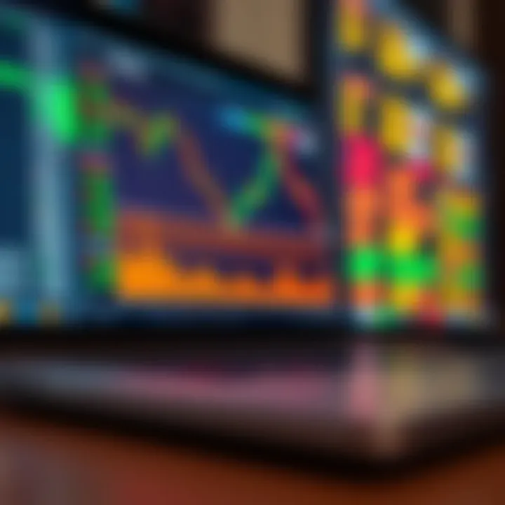 Illustration of a laptop displaying forex trading charts with Nigerian currency symbols
