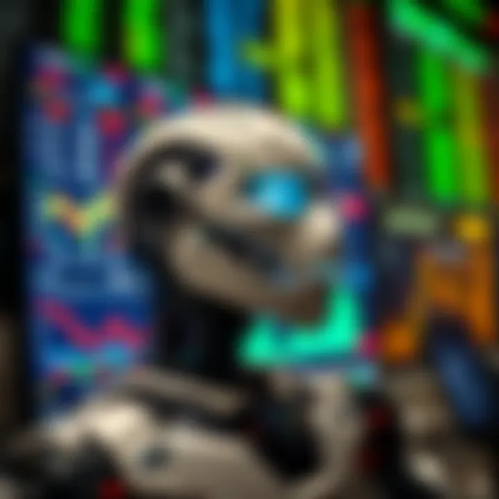 Forex trading robot interface displaying real-time currency market data and automated trading signals