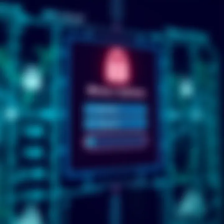 Secure login interface showing username and password fields with encryption symbols