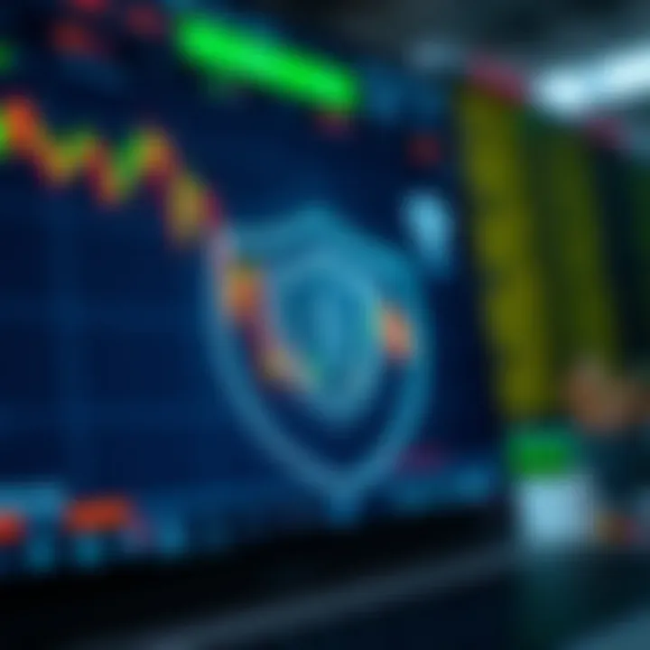 Secure Forex Trading Platform with Safety Features Secure online trading environment with shield icon representing safety measures