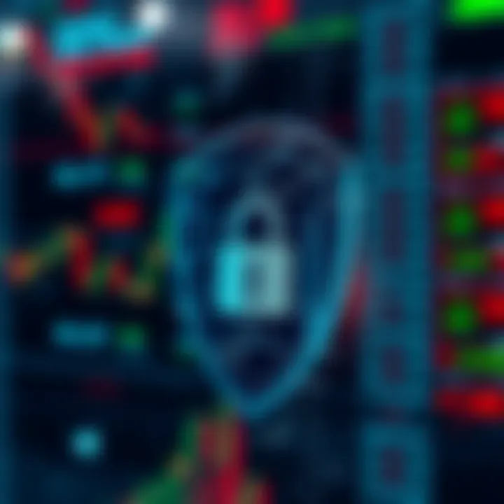 Security and Regulatory Compliance in Forex Trading Illustration of safety shield protecting digital forex transactions