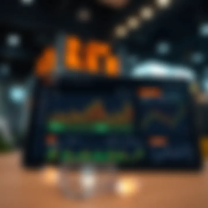 Dashboard of a stock trading application showing market trends and portfolio performance