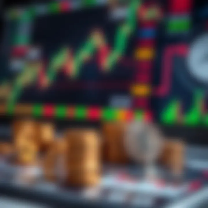 Risk Management Approaches in Binary Options Trading Visual representation of risk management strategies with financial charts and currency symbols