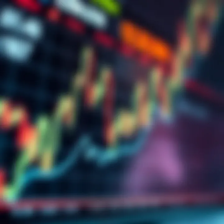 Chart showing currency exchange rate fluctuations in the foreign exchange market