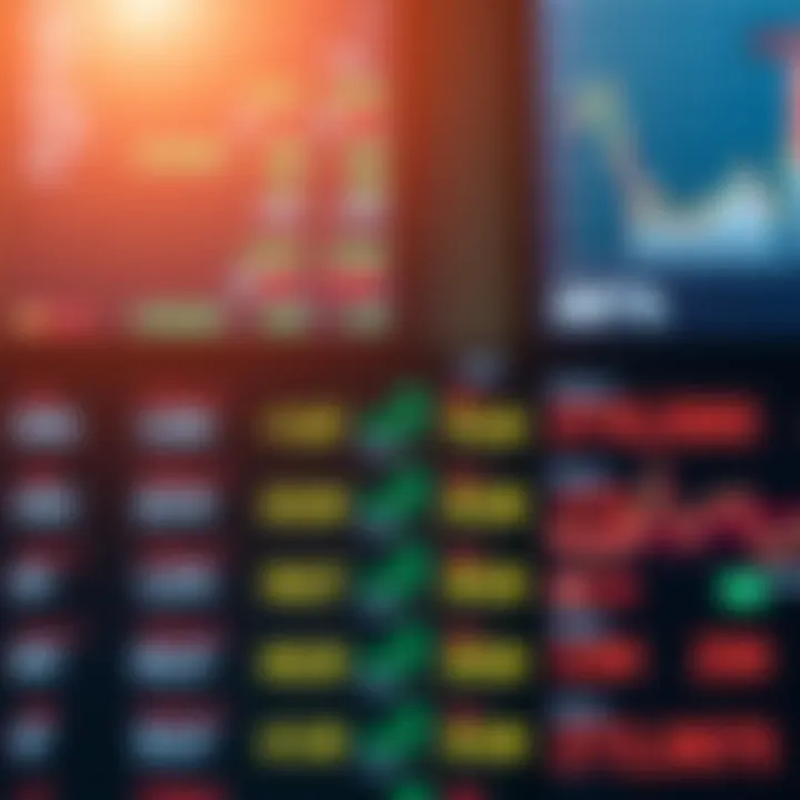Global currency exchange rates displayed on digital screens showing market fluctuations