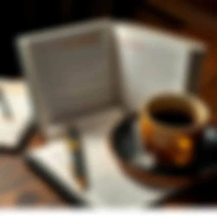 Forex Trading Strategies and Risk Management Guide Open forex trading book with highlighted text and a cup of coffee beside a notepad with trading notes