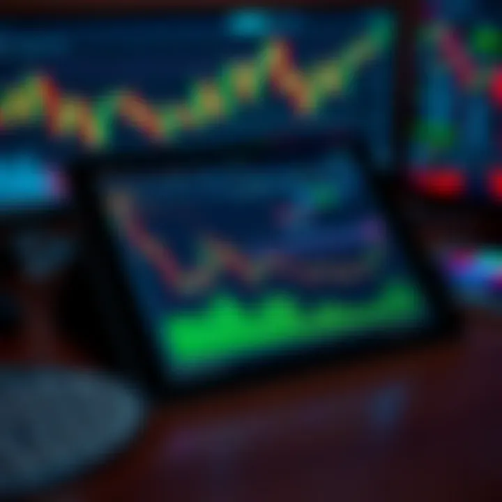 A digital tablet displaying forex trading charts and graphs with Nigerian currency symbols