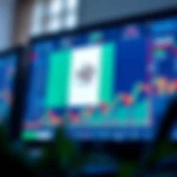 Forex Trading Interface Featuring Currency Charts and Nigerian Flag Forex trading charts and currency symbols displayed on a computer screen with a Nigerian flag in the background