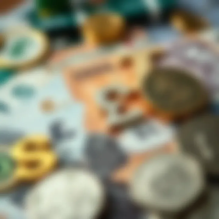 Graphic depicting Nigerian currency symbols alongside digital currency exchange icons