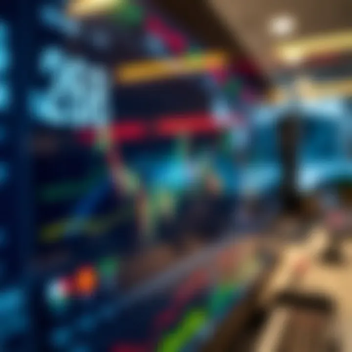 Modern Digital Era of Currency Exchange Digital trading platform displaying fluctuating currency exchange rates