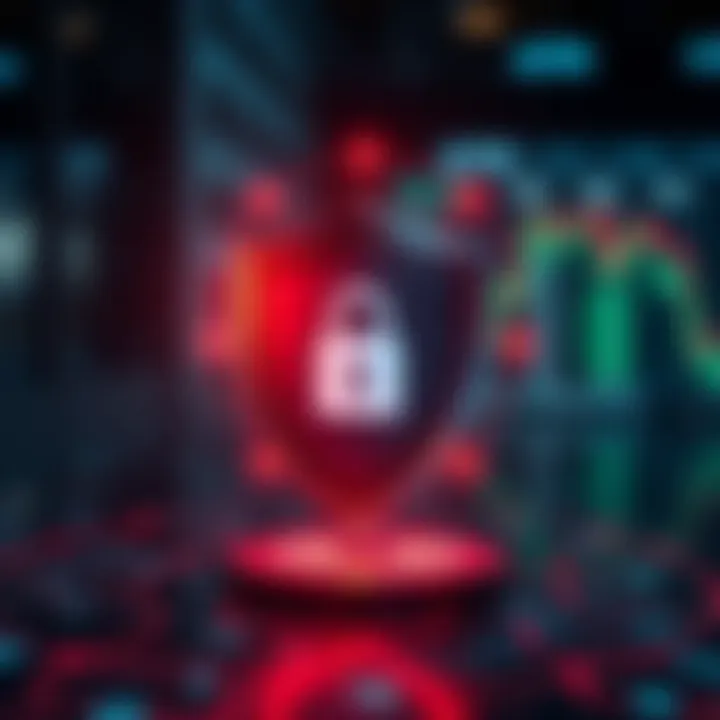 Security shield icon symbolizing data protection and secure transactions on trading platform