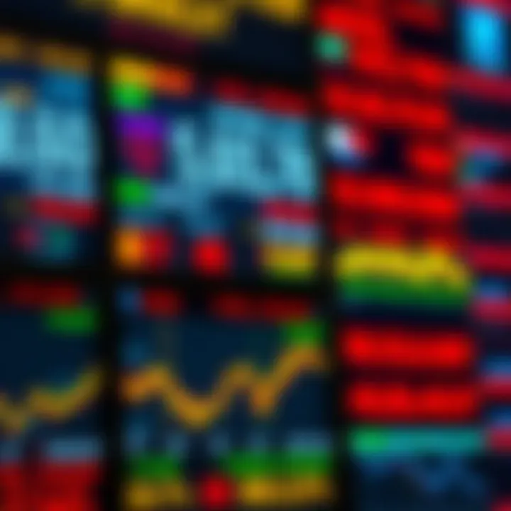 Global currency exchange rates displayed on digital screens illustrating forex market activity