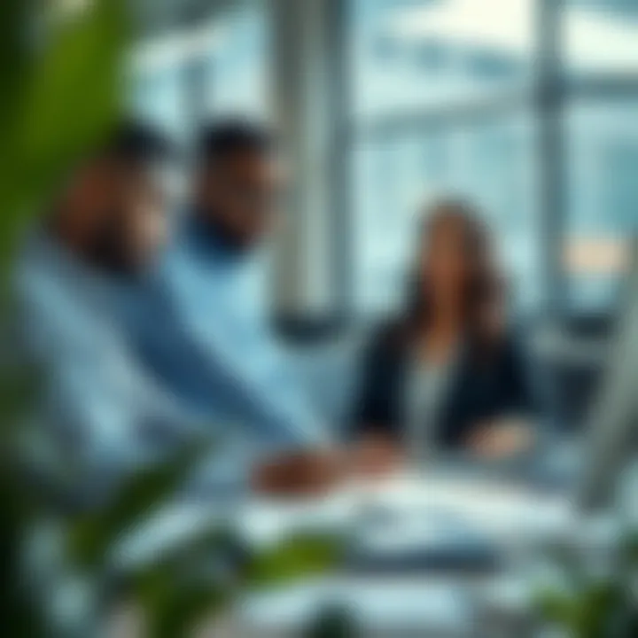 Business team analyzing charts and data to identify potential risks and improve company stability