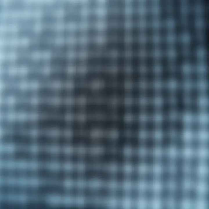 Visual representation of binary data using a grid of black and white squares illustrating binary digits and their arrangement