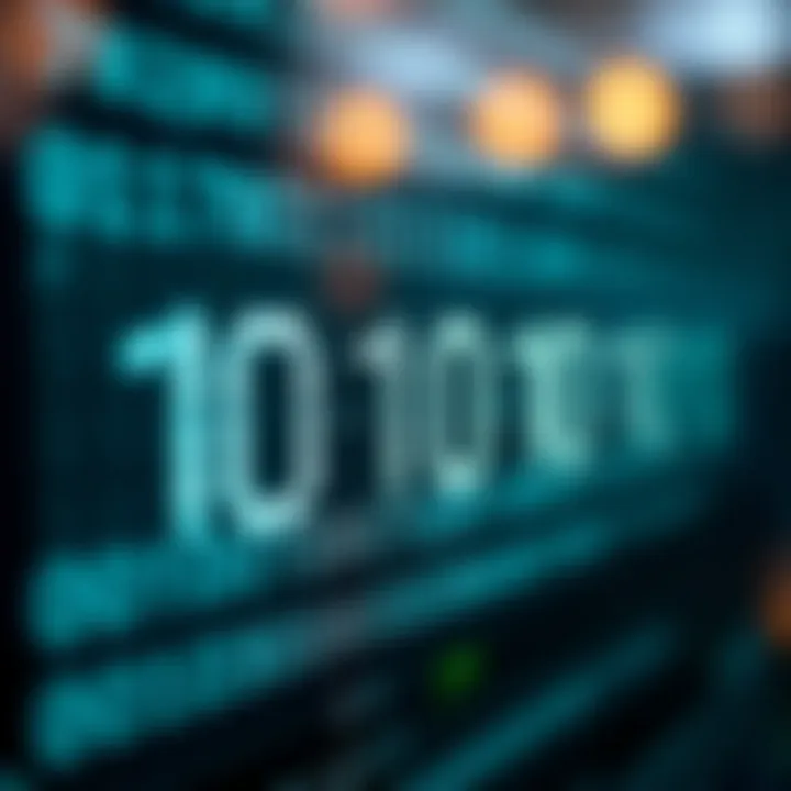 Diagram illustrating binary digits representing data bits