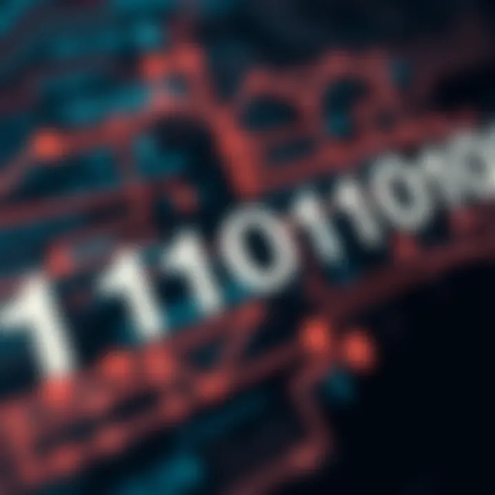 Illustration of digital devices connected through binary-coded communication