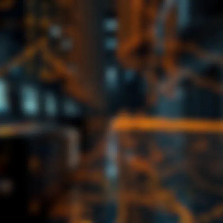 Conceptual graphic showing the connection between binary digits and digital circuits in computing