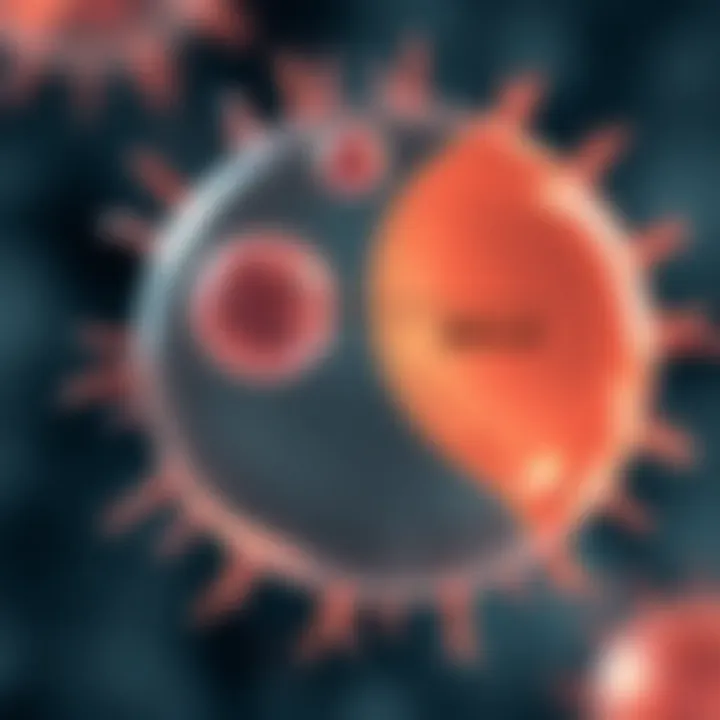 Diagram illustrating binary fission stages in an amoeba cell