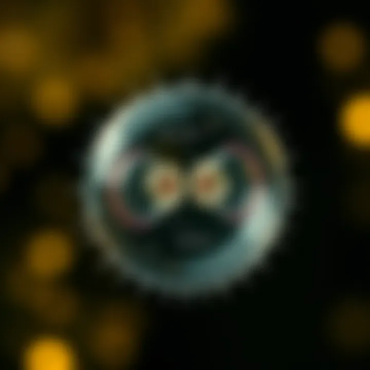 Diagram showing the division of a single-celled organism during binary fission