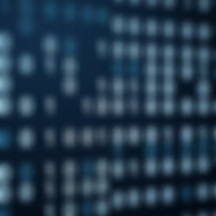 Diagram showing the binary numbering system with zeros and ones arranged in columns