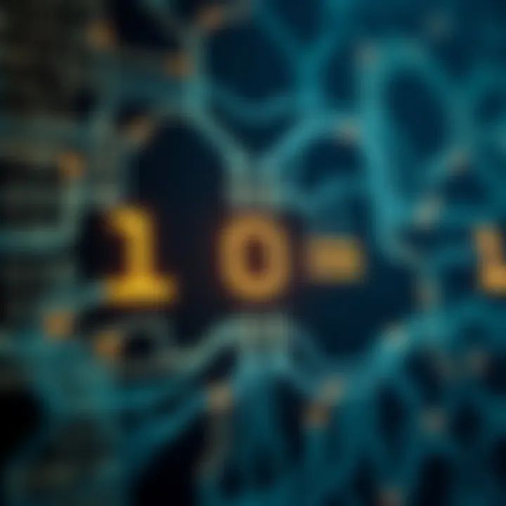 Visual representation of binary addition in digital circuits showing logic gates interconnected