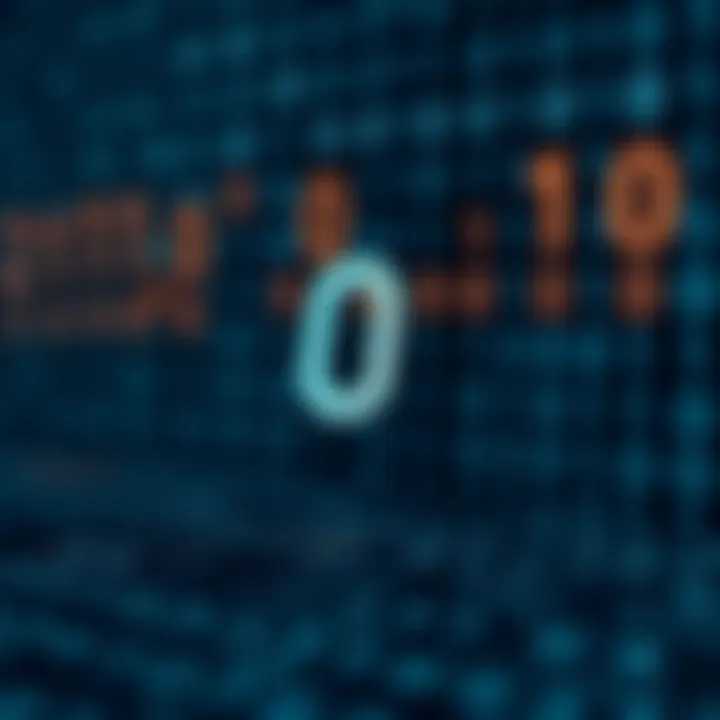 Diagram illustrating the binary number system with digits zero and one