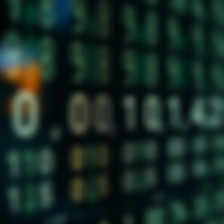 Illustration showing the binary counting system with a sequence of zeros and ones representing different values