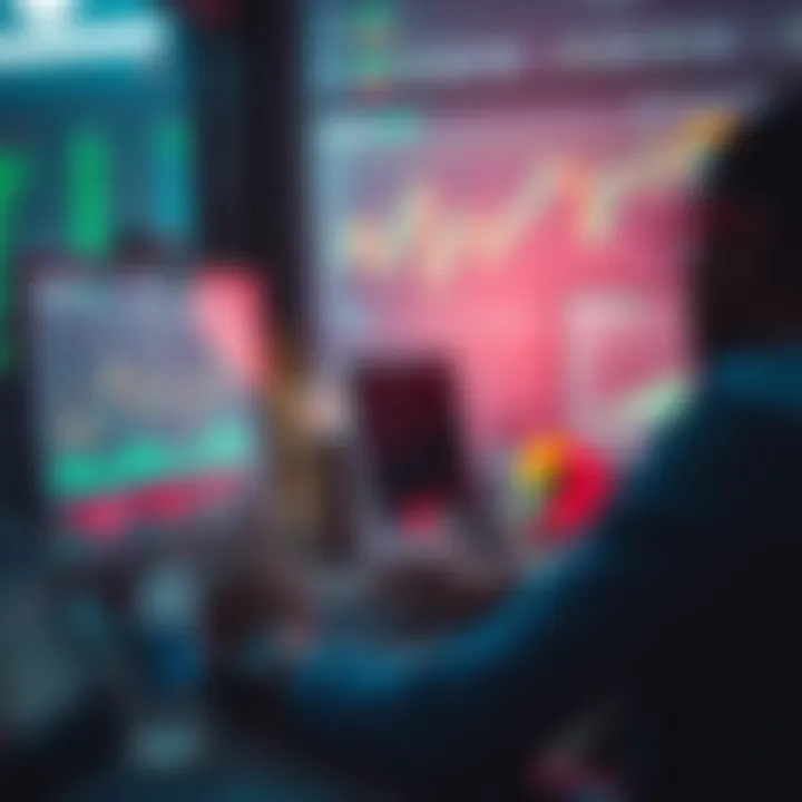 Graphical representation of automated trading software analyzing market charts