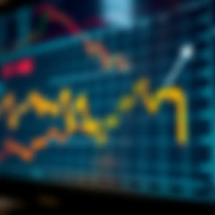 Graph showing upward and downward trends representing binary options trading outcomes