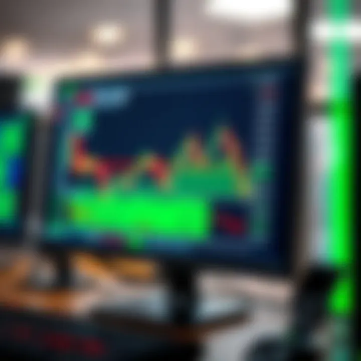 Automated forex trading software displaying market data and trade execution on computer screen