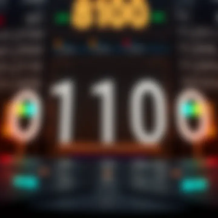 Visual representation of binary number system highlighting powers of two