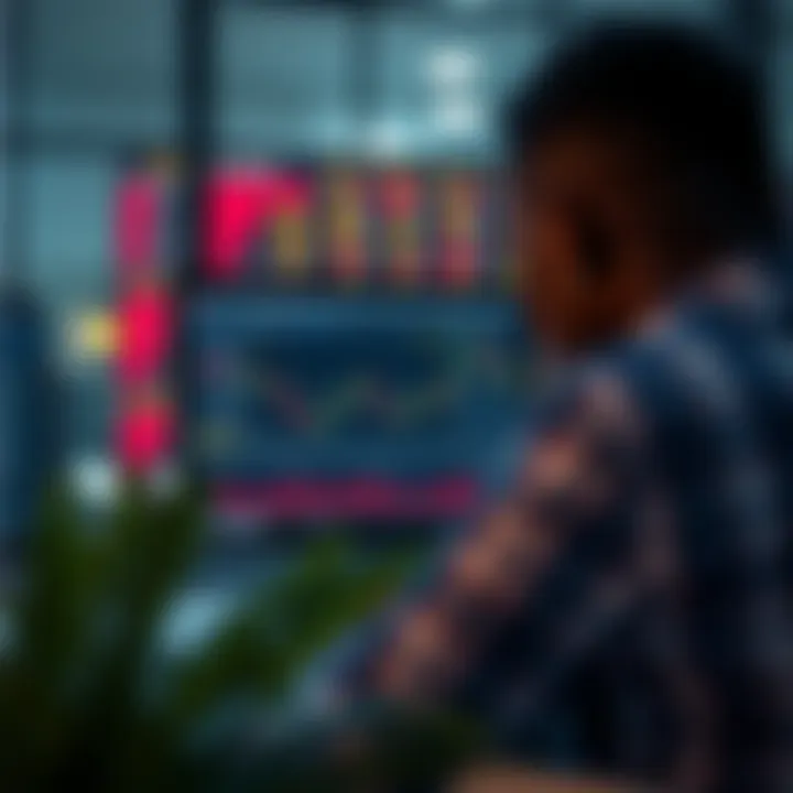Visual representation of online learning platform focused on forex trading education