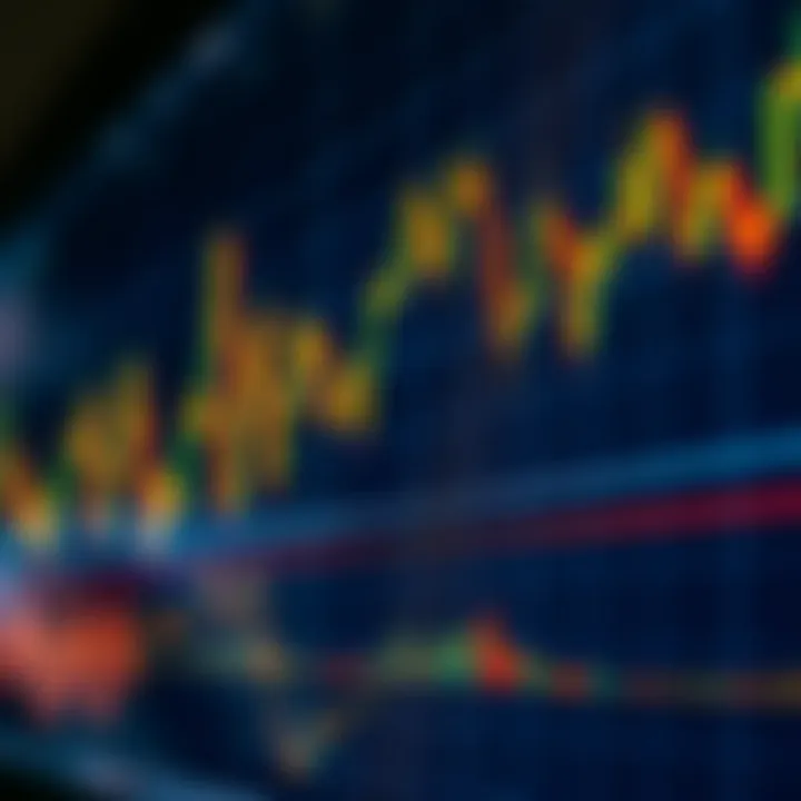 Graph displaying currency exchange rate fluctuations on forex trading platform