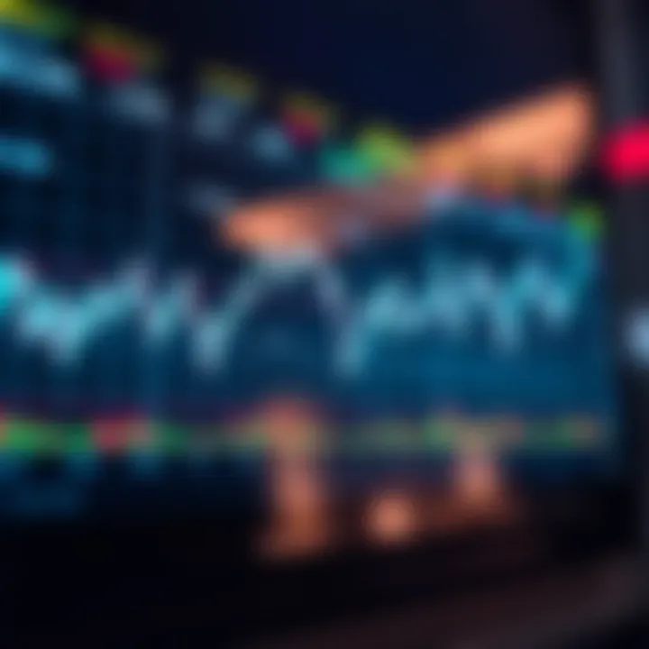 Graph showing currency exchange rate fluctuations on a digital trading platform