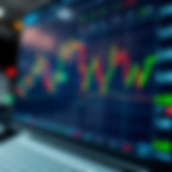 Chart showing fluctuating currency exchange rates on a digital trading platform