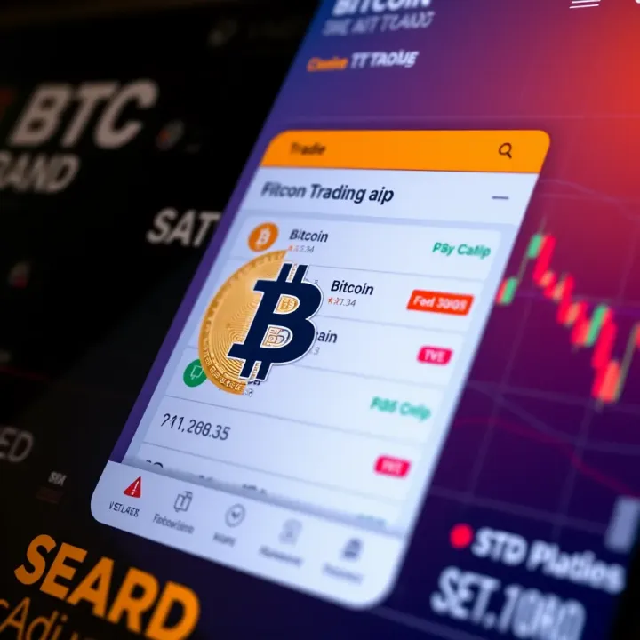 User interface displaying Bitcoin trading options with secure features highlighted