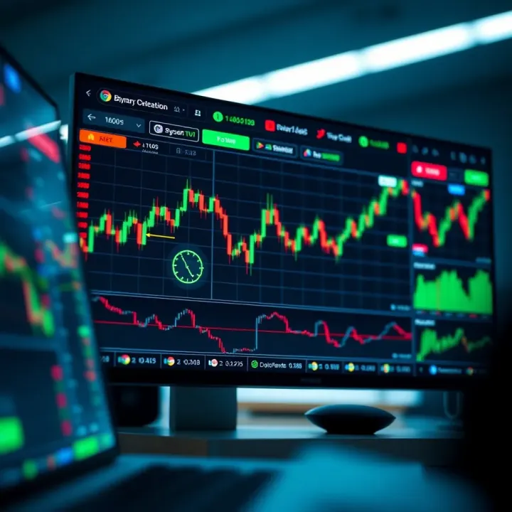 Overview of a user-friendly binary options trading platform interface showing various trading assets and charts