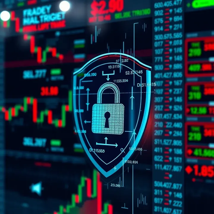 Illustration of safety shield protecting digital forex transactions