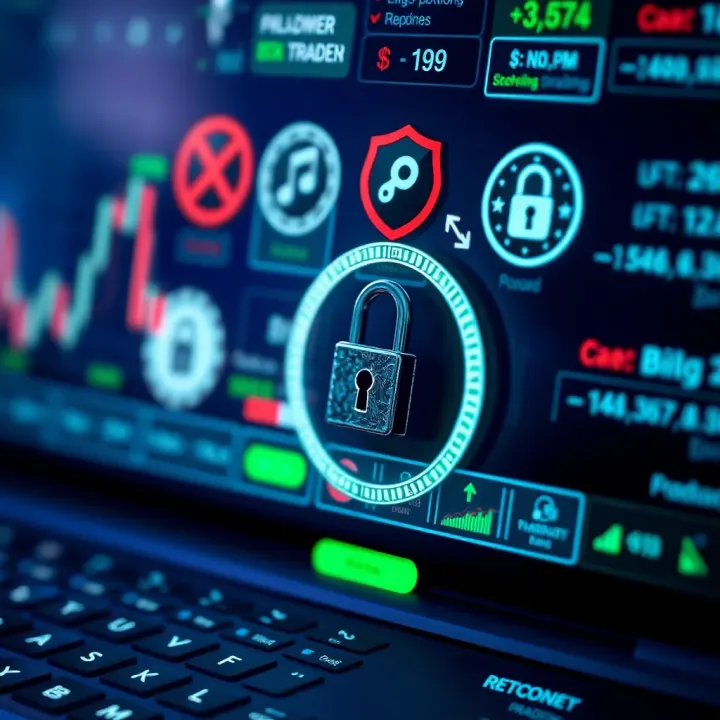 Secure trading platform interface showing encryption and safety badges