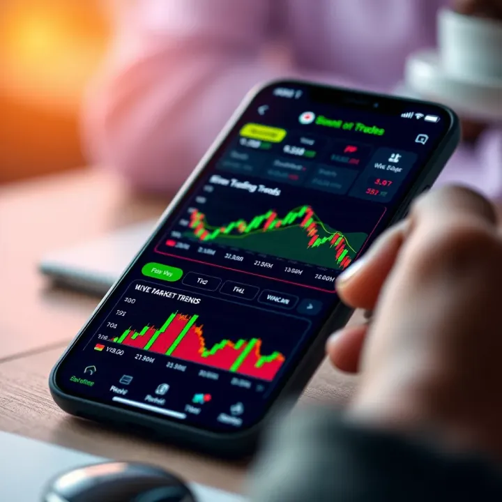 User interface of a trading app displaying live market trends and stock charts tailored for Nigerian traders